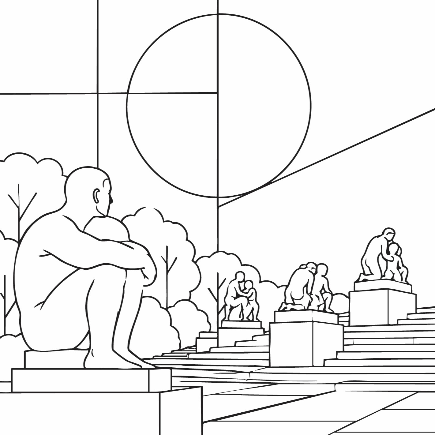 Oslo Bauhaus colouring book illustration 2